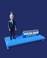 Joe Biden menorah — action figure with Build Back Better wood letters and nickel cups | Judaica Square Lakewood