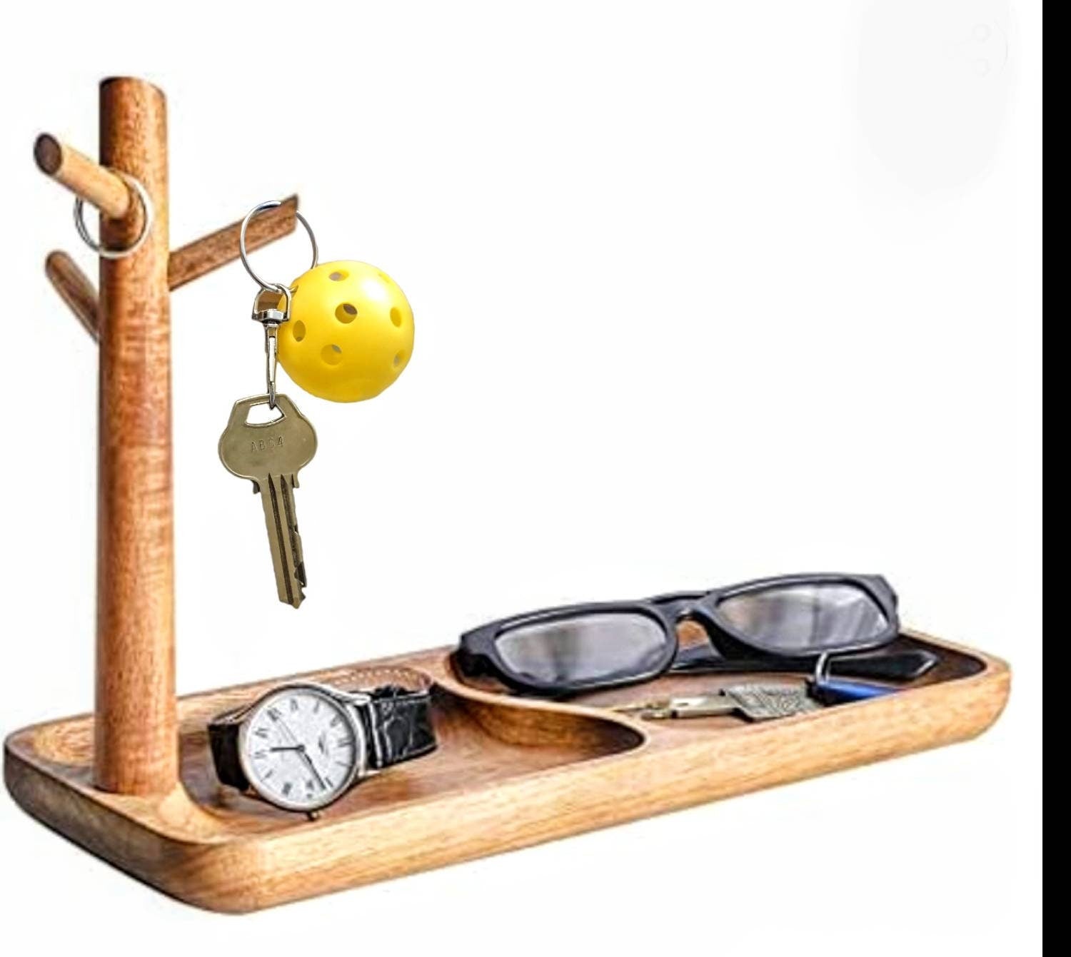 Pickleball keychain — cut pickleball in six colors on key rings | Judaica Square Lakewood (view 2)