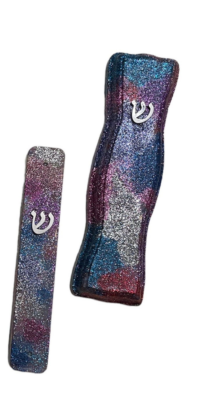 Glitter mosaic mezuzah case — wooden case tiled in sparkling glitter mosaic pieces | Judaica Square Lakewood