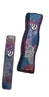 Small glitter mosaic wooden mezuzah case, front view