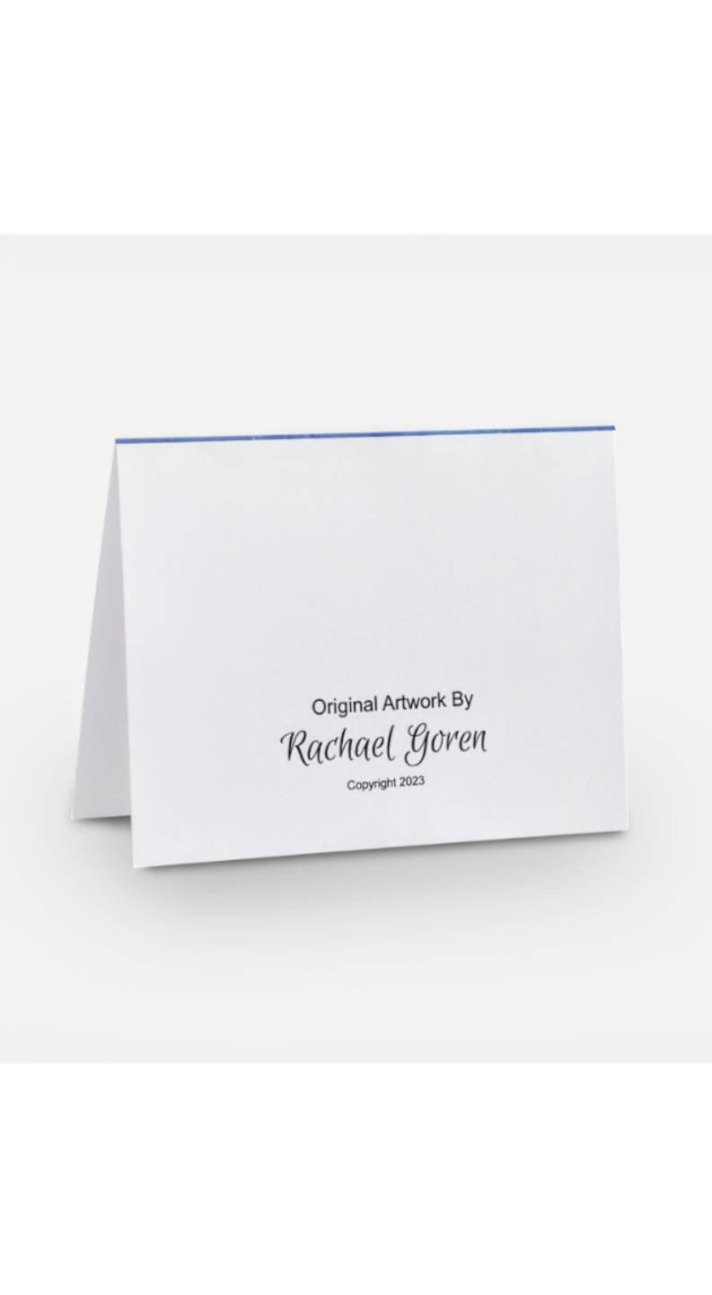 Poppies any-occasion note card — red poppy glass painting | Judaica Square Lakewood (view 2)