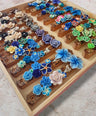 Olive wood and flowers mezuzah case — visible wood grain with painted flowers | Judaica Square Lakewood