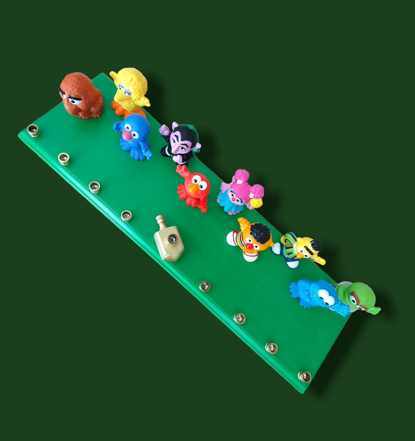 Sesame Street Menorah — Elmo, Bert, Ernie and friends with wooden dreidel shamash | Judaica Square Lakewood (view 5)