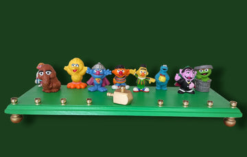 Sesame Street Menorah — Elmo, Bert, Ernie and friends with wooden dreidel shamash | Judaica Square Lakewood