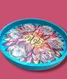 Spring flower seder plate — hand-painted hardwood with Hebrew and English bowls | Judaica Square Lakewood