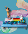 Pocahontas menorah — repurposed Disney princess figure with wood dreidel shamash | Judaica Square Lakewood