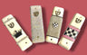 Ceramic checkerboard mezuzah case — checked glaze with rhinestones and a metal shin | Judaica Square Lakewood
