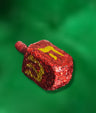 Ruby Glitter Dreidel — ruby red glittered wood dreidel with stand | Judaica Square Lakewood