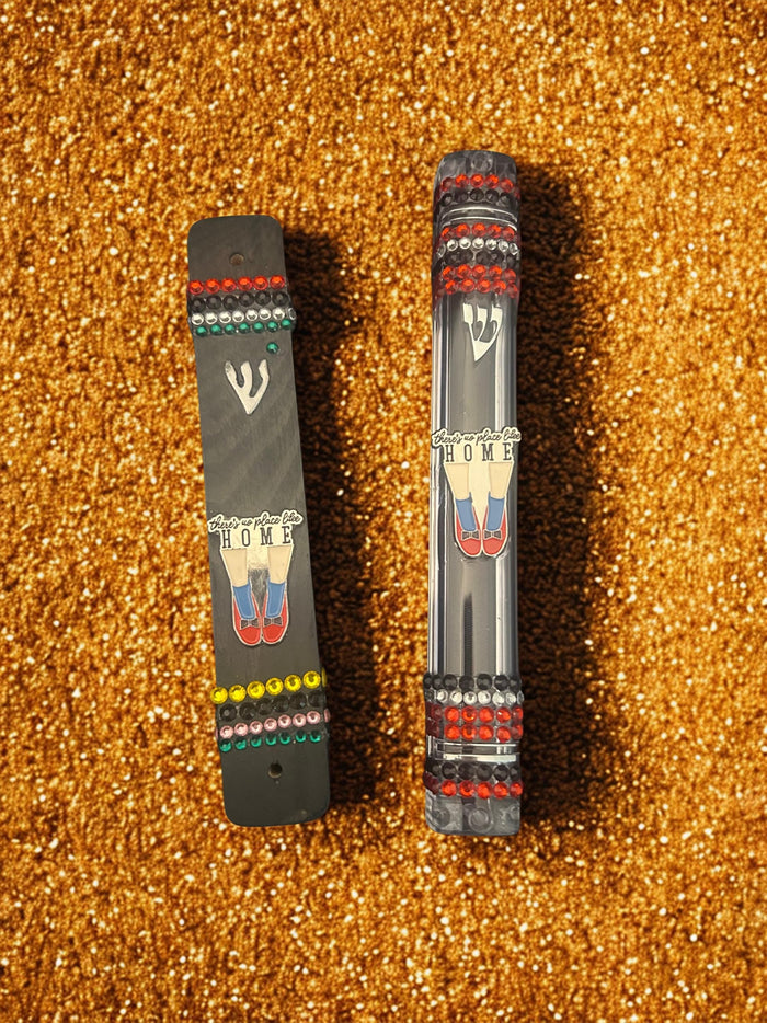 There is No Place Like Home mezuzah case — Wizard of Oz sparkle in three styles | Judaica Square Lakewood