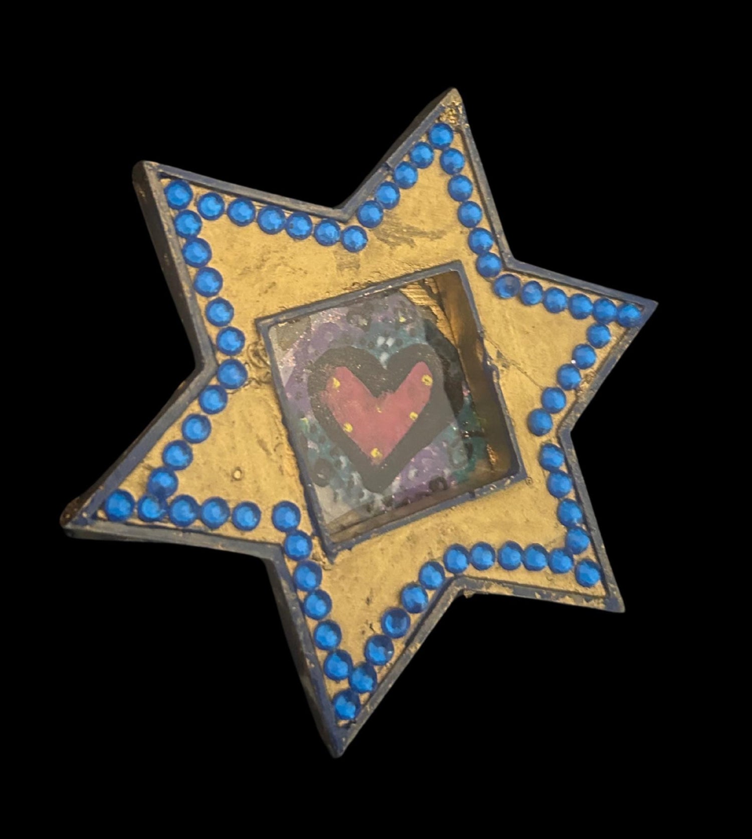 Star of David magnets — pair of painted hearts with rhinestones | Judaica Square Lakewood (view 4)