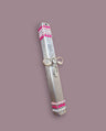 Women's rights mezuzah — pink rhinestones and gold uterus pin | Judaica Square Lakewood