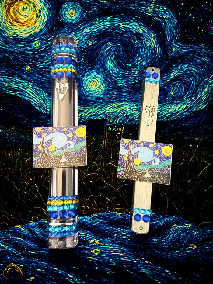 Van Gogh mezuzah collection — wood, aluminum and acrylic cases | Judaica Square Lakewood