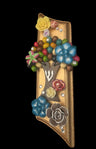 Tree of Life mezuzah — bronze painted wood with flowers and rhinestones | Judaica Square Lakewood