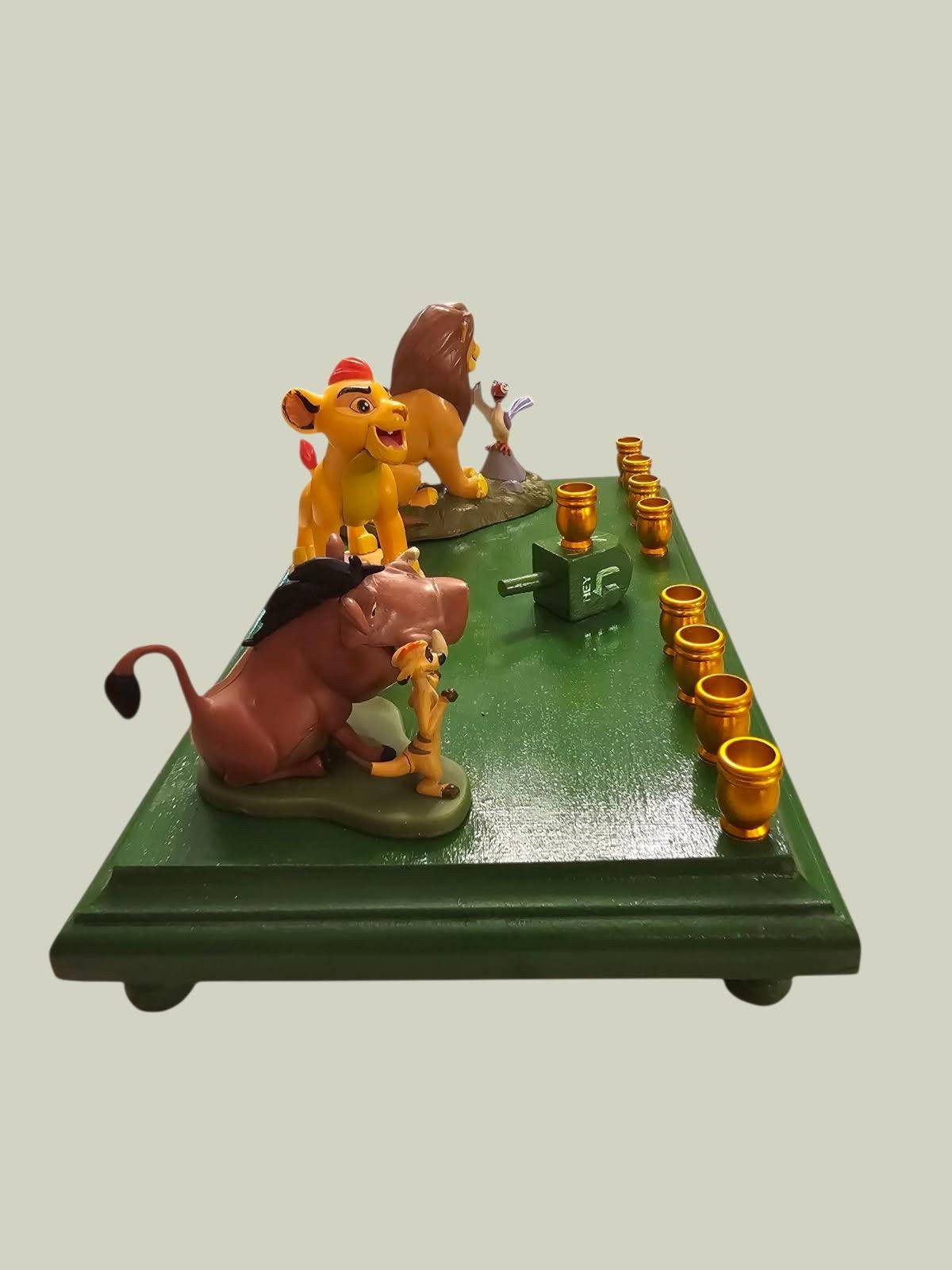 Lion King Menorah — Simba and Mufasa figures with gold candle cups | Judaica Square Lakewood (view 4)