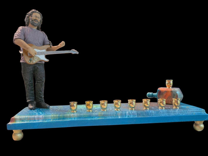 Vintage Jerry Garcia Menorah — guitarist figure on a psychedelic swirled base | Judaica Square Lakewood