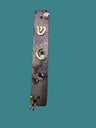 Astronaut mezuzah case — sparkly black poured acrylic wood with silver astronaut charms | Judaica Square Lakewood
