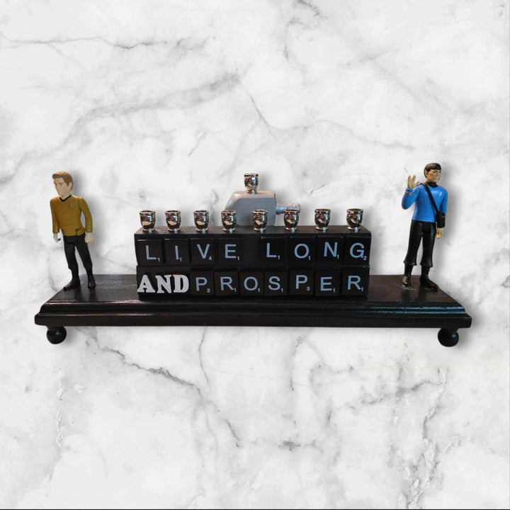 Star Trek Menorah — Spock and Kirk, Live Long & Prosper Tiles