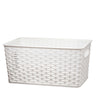Rattan Basket Big 15 7/8 X 10 X 7 1/2 "- White — Gift Packaging