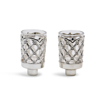 Neronim Holder Silver Plated XP Design 3" — Shabbos Candlesticks