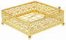 Napkin Holder Flat Wire Style with Weighted Arm Gold Plated 7.5 "