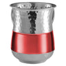 Stainless Steel Washing Cup Hammered Red Stripe — Netilas Yadayim Cup