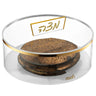 Acrylic Matzah Box Clear with Marble Bottom, Gold-lettered Knob with Gold Rims - 14"x5" — Matzah Holder