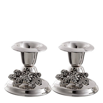 Silver Plated Mini Candle Stick Set Grapes 2.5 in — Shabbos Candlesticks