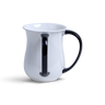 Acrylic Wash Cup Pearl with Black Handles 5" — Netilas Yadayim Cup