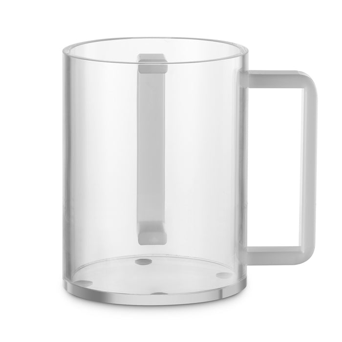 Acrylic Washing Cup Clear White Handles 5" — Netilas Yadayim Cup