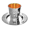 Kiddush Cup Set XP Flower Design 925 Silver Coated 3" ( 140 Ml 4.7 Oz)