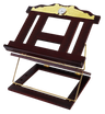 Wooden 2 Tone Book Stand / Shtender 2 Position with Clock Gold Plate 15x 12"