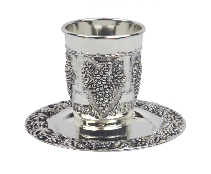 Nickel Plated Kiddush Cup Set 3.5"