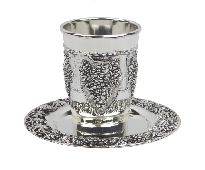 Nickel Plated Kiddush Cup Set 3.5" (A&M Judaica)