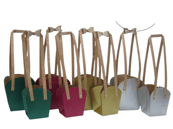 Cardboard Bag with Long Handles - Silver — Greeting Card (A&M Judaica)