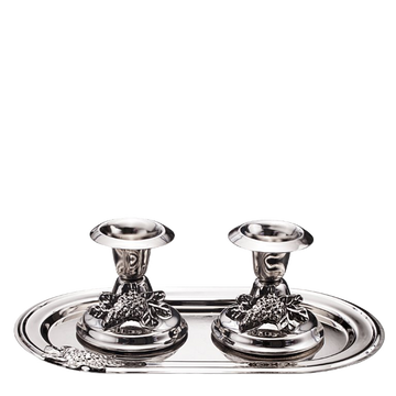 Set Small Candle Stick with Tray — Serving Tray