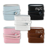 Five mini Raziel HaMalach books in wrap leather covers: light blue, black, white, pink and brown