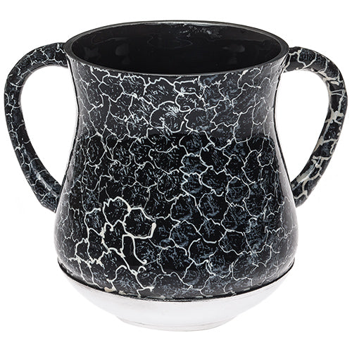 Aluminum Washing Cup Black with White Bottom 5" — Netilas Yadayim Cup