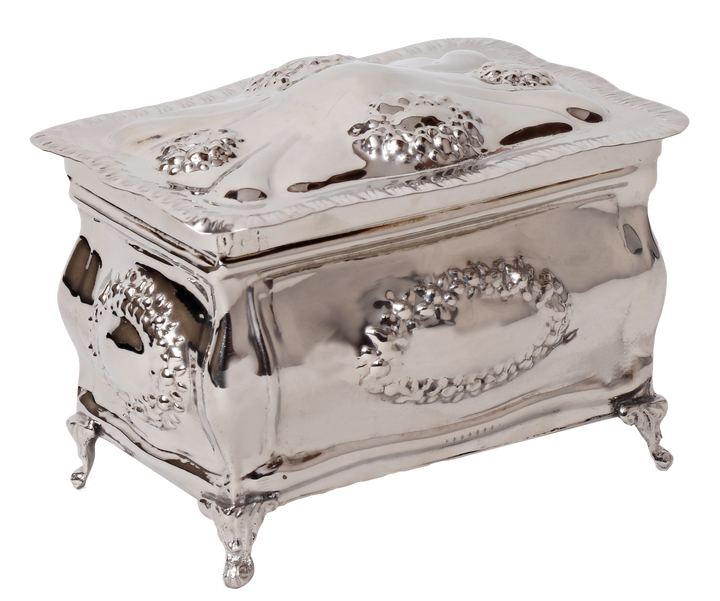 Silver Esrog Box Nickel Plated — Sukkos Item (A&M Judaica)