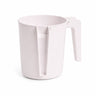 White speckled two-handled plastic washing cup, side view
