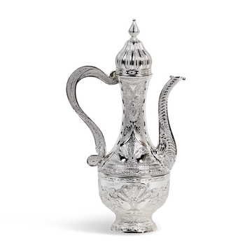 Chanukah Kriegel with Cover / Oil Bottle Silver Plated Filigree 10.5" — Judaica Decor
