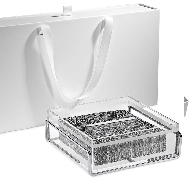 Alexandria Silver Napkin Holder Holder 8x8x3 (A&M Judaica)