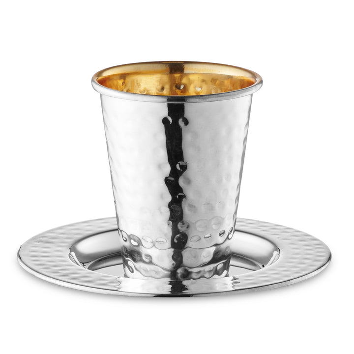 Kiddush Cup Set Hammered 925 SC 3" ( 140 Ml 4.7 Oz) (A&M Judaica)