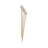 Four natural-colour 12 cm picks topped with white pearl beads