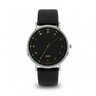 Watch - with Gold Aleph Bais" Black Handle Black 'n White Face Silver Rim — Jewish Game