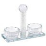 Crystal Salt Holder - Siwrls White Filling 5.5"