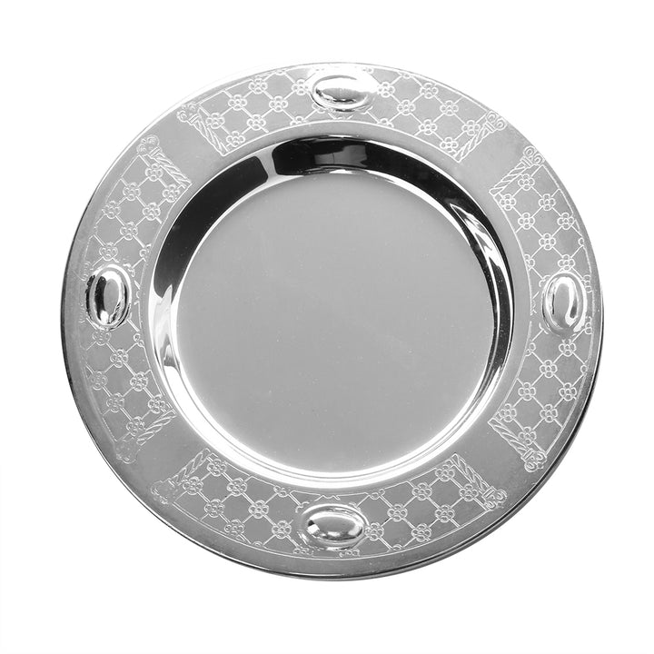 Tray for Kiddush Cup XP Flower Design 925 Silver Coated 3" (A&M Judaica)