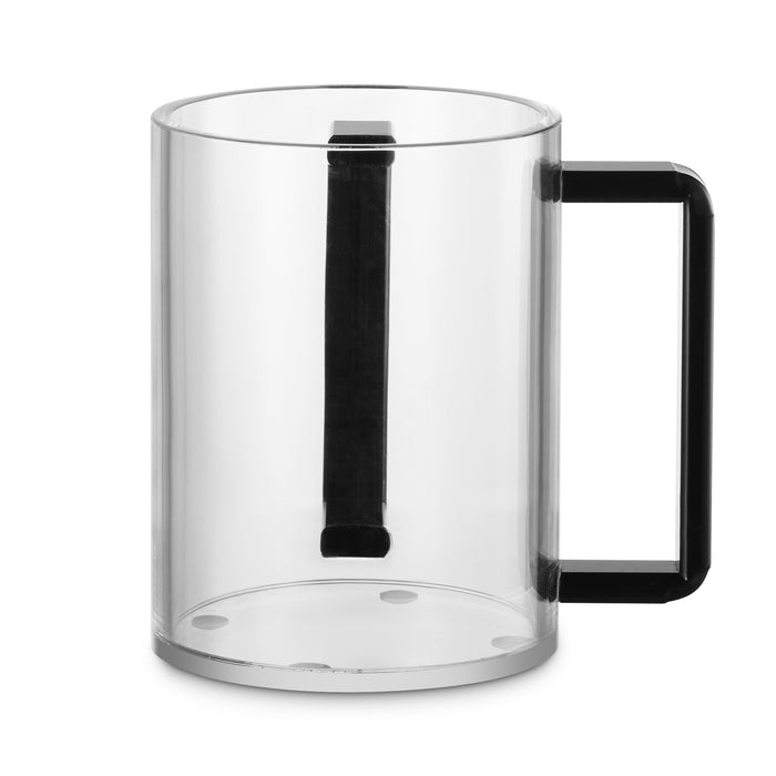 Acrylic Washing Cup Clear Black Handles 5" — Netilas Yadayim Cup