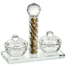 Crystal Salt Holder Gold 4.25"h X 5.25"w