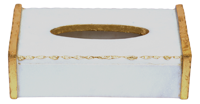 White Marble Tissue Box with Gold Foiling — Household Item