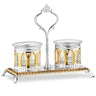 Salt & Pepper Holder Royal Palace Design Silver & Gold Plated Double — Salt Holder
